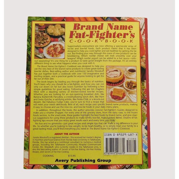 Brand Name Fat Fighters Cookbook by Sandra Woodruff 1995 Recipes Trade PB - Picture 2 of 8